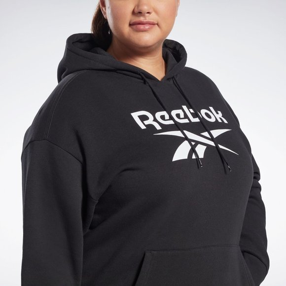 New REEBOK Plus Size Identity Logo Fleece Hoodie - Picture 3 of 12